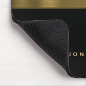 Luxus Black Gold Brushed Metal Monogram Mousepad (Ecke)