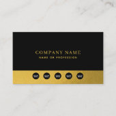Luxus Black Gold Company Social Media & QR Code Visitenkarte (Vorderseite)