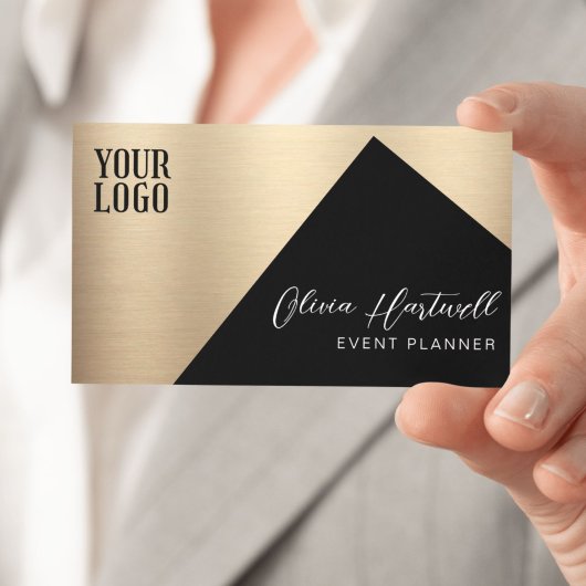 Luxus Black & Gold Event Planner Visitenkarte