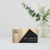 Luxus Black & Gold Event Planner Visitenkarte (Stehend Vorderseite)