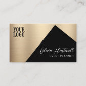Luxus Black & Gold Event Planner Visitenkarte (Vorderseite)