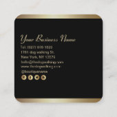 Luxus Black Gold Foil Pet Store Quadratische Visitenkarte (Rückseite)