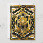Luxus Black & Gold Gatsby Art Deco 1920er Hochzeit Einladung (Rückseite)