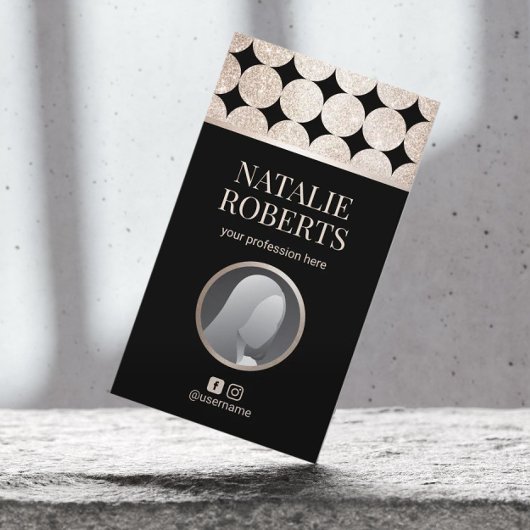 Luxus Black & Gold Geometric Salon & WELLNESS-CENT Visitenkarte