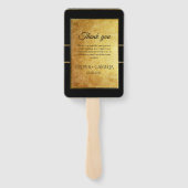 Luxus Black & Gold Hochzeitsprogramm und Timeline Fächer (Rückseite)