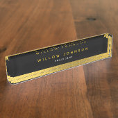 Luxus Black Gold Klasse Führungskraft Business Ges Namensplakette (Seite)