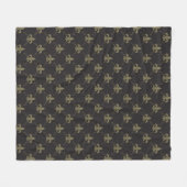 Luxus Black Gold Lilie Muster Fleecedecke (Vorderseite (Horizontal))