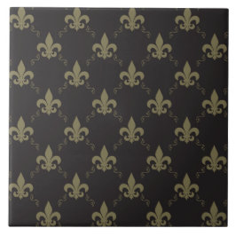 Luxus Black Gold Lilie Muster Fliese