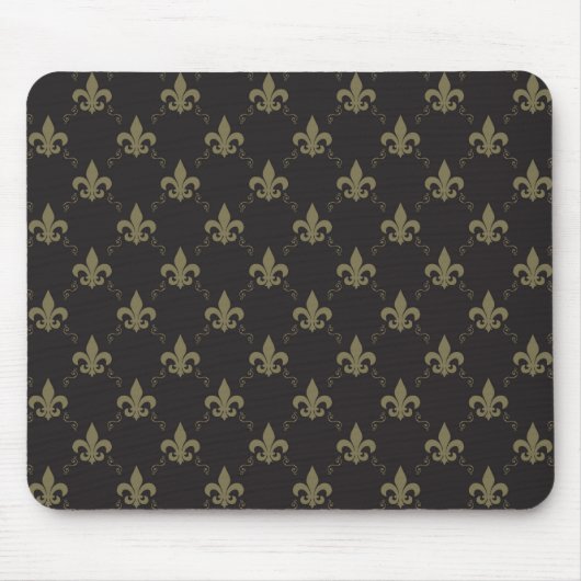 Luxus Black Gold Lilie Muster Mousepad (Vorne)
