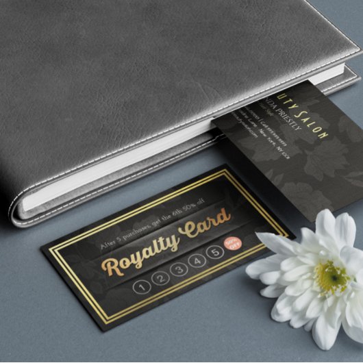 Luxus Black Gold Makeup Schönheitssalon Loyalität Treuekarte