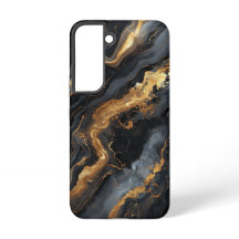 Luxus Black & Gold Marmor Handy Case