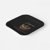 Luxus Black Gold Maske Themenparty Pappteller (Gewinkelt)