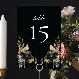 Luxus Black Gold mexikanischer Stil Quinceñera Tischnummer