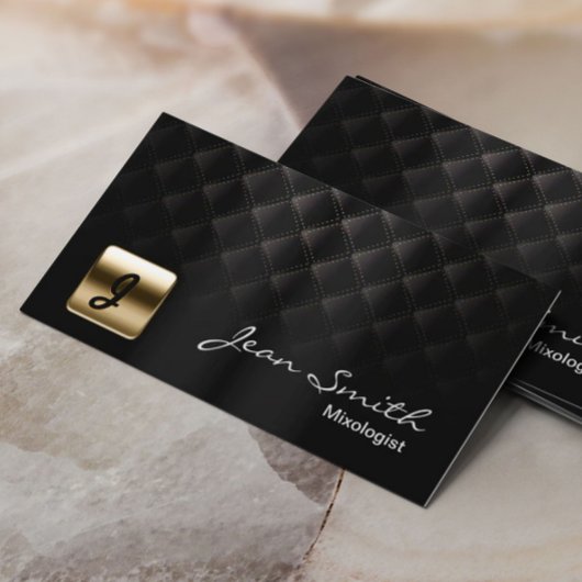 Luxus Black & Gold Mixologist Business Card Visitenkarte