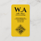 Luxus Black & Gold | Modernes Berufliches Monogram Visitenkarte (Rückseite)