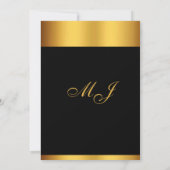 Luxus Black Gold Monogram Engagement Party Einladung (Rückseite)