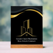 Luxus Black & Gold Personalisiert Real Anwesen Acrylschild (Neutral)