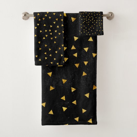Luxus Black Gold Premium Modern Einfach Badhandtuch Set (Insitu)