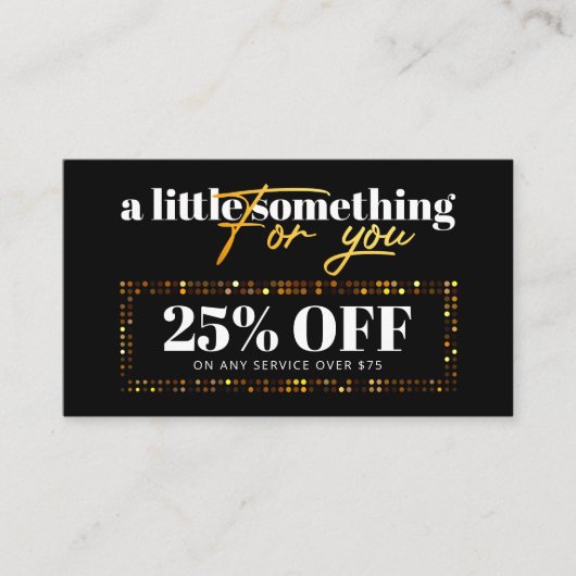 Luxus Black Gold Sparkle Friseur Rabattkarte (Vorderseite)