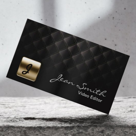 Luxus Black & Gold Video Editor Business Card Visitenkarte
