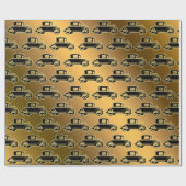 Luxus Black Gold Vintage Car Geschenkpapier (Flach)