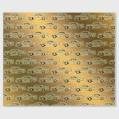 Luxus Black Gold Vintage Car Geschenkpapier (Flach)