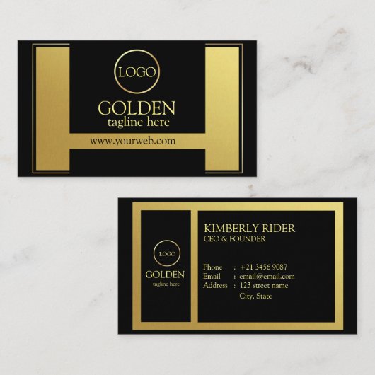 Luxus Black Gold Visitenkarte (Vorne/Hinten)