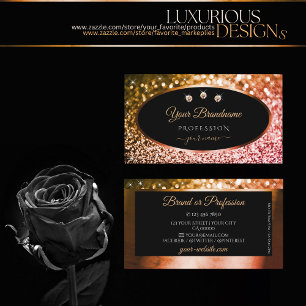 Luxus Black Golden und Rose Gold Glitzer Diamanten Visitenkarte