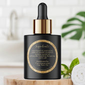 Luxus Black & Imitats Gold Glitzer Zutaten Label Runder Aufkleber