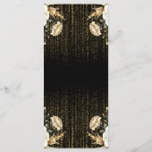 Luxus Black Ivory & Gold Quinceñera Menükarte (Rückseite)