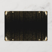 Luxus Black Ivory & Gold Quinceñera UAwg Begleitkarte (Rückseite)