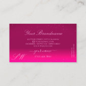 Luxus Black Pink Sparkle Diamonds Monogram Trendy Visitenkarte (Rückseite)