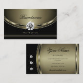 Luxus Black Platinum Farben Helle Imitate Diamonds Visitenkarte (Vorne/Hinten)