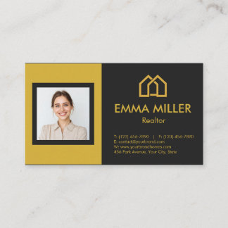 Luxus Black Realtor Real Anwesen Agent Foto Visitenkarte