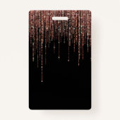 Luxus Black Rose Gold Funkelnd Glitzer Fringe Ausweis (Rückseite)