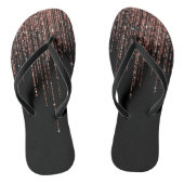 Luxus Black Rose Gold Funkelnd Glitzer Fringe Badesandalen (Fußbett)