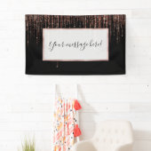 Luxus Black Rose Gold Funkelnd Glitzer Fringe Banner (Insitu)