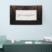 Luxus Black Rose Gold Funkelnd Glitzer Fringe Banner (Messeveranstaltung)