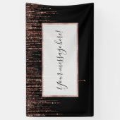 Luxus Black Rose Gold Funkelnd Glitzer Fringe Banner (Vertikal)