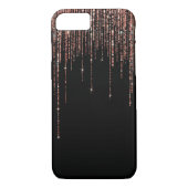 Luxus Black Rose Gold Funkelnd Glitzer Fringe Case-Mate iPhone Hülle (Rückseite)