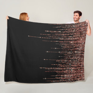 Luxus Black Rose Gold Funkelnd Glitzer Fringe Fleecedecke