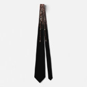 Luxus Black Rose Gold Funkelnd Glitzer Fringe Krawatte (Vorderseite)