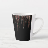Luxus Black Rose Gold Funkelnd Glitzer Fringe Milchtasse (Rechts)