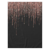 Luxus Black Rose Gold Funkelnd Glitzer Fringe Tischdecke (Vorderseite)