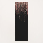 Luxus Black Rose Gold Funkelnd Glitzer Fringe Yogamatte (Vorderseite)