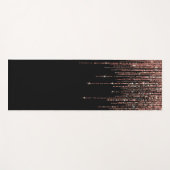 Luxus Black Rose Gold Funkelnd Glitzer Fringe Yogamatte (Vorderseite (Horizontal))