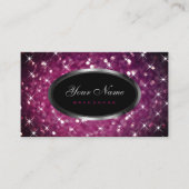 Luxus Black Silver Lila Glitzer Luminous Stars Visitenkarte (Vorderseite)