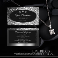 Luxus Black Silver Sparkle Glitzer Stars Diamonds