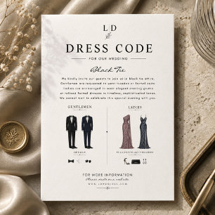 Luxus-Black-Tie-Hochzeitskleidungs-Code-Anleitung Begleitkarte