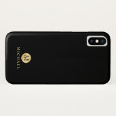 Luxus Black und Gold Personalisiert Monogramm Case-Mate iPhone Hülle (Rückseite (Horizontal))